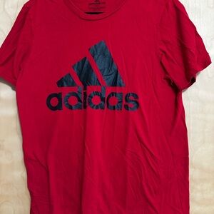 Adidas Red and Black Short Sleeve Tee